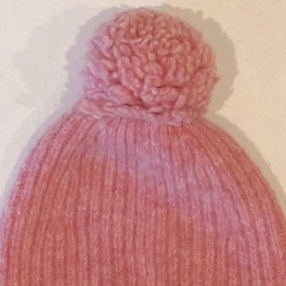 New Rag & Bone Superfine Merino Wool Pink Beanie Hat with Pom - Picture 11 of 15
